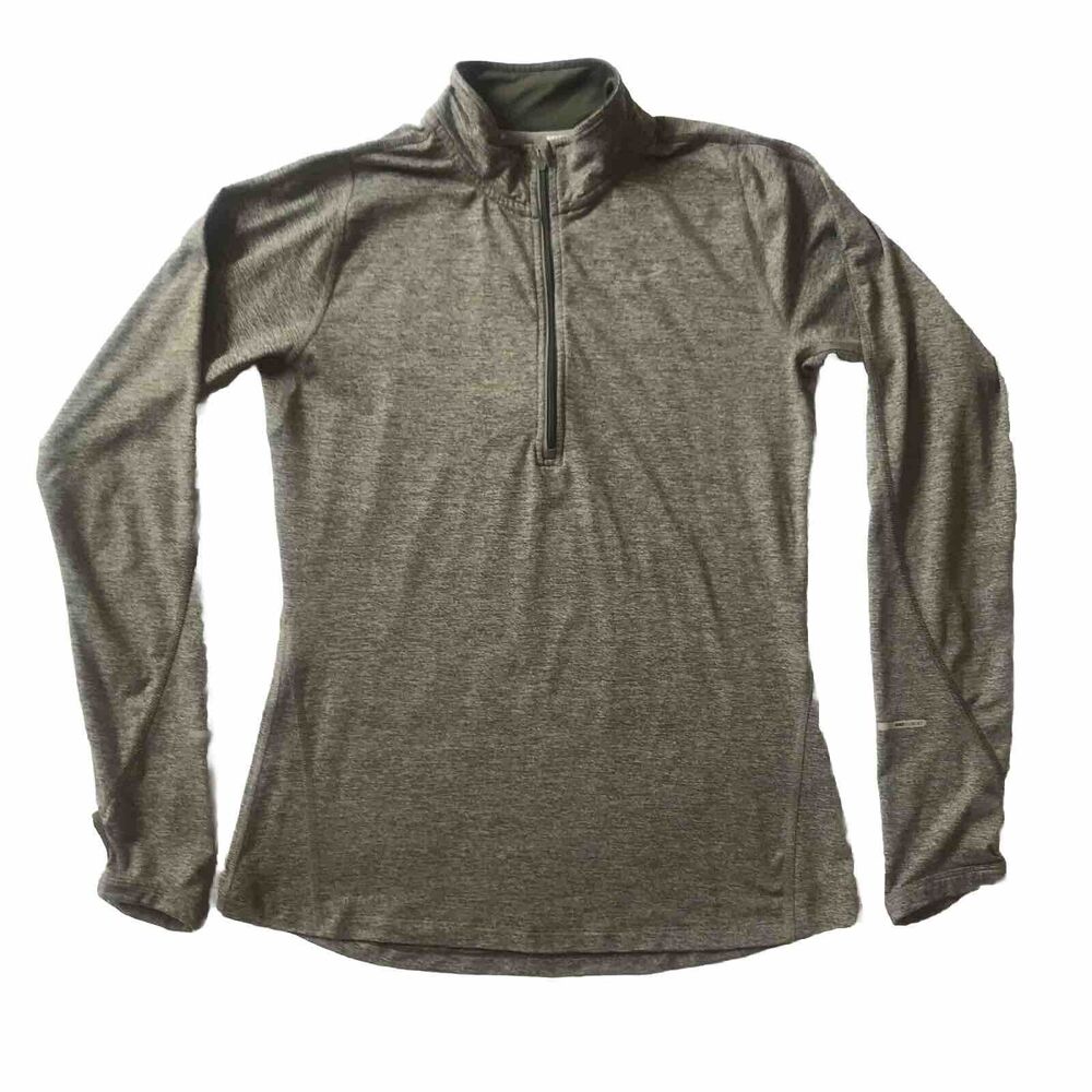 Nike Womens S Dri-Fit Element 1/4 Zip Running Jogging Reflective Gray 481320 Gym